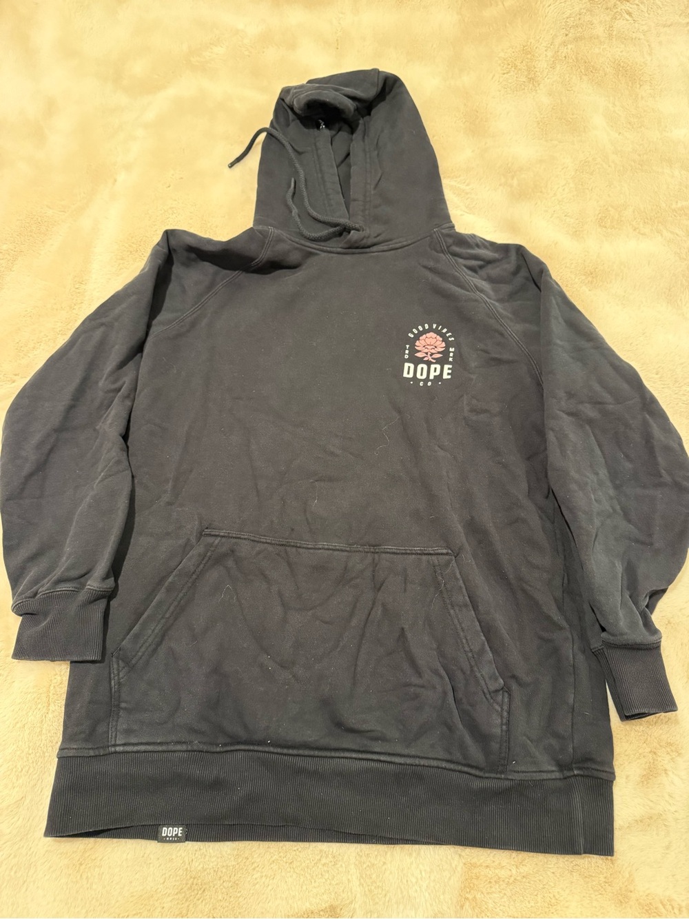 DOPE Black Pullover Hoodie with Small Chest Logo